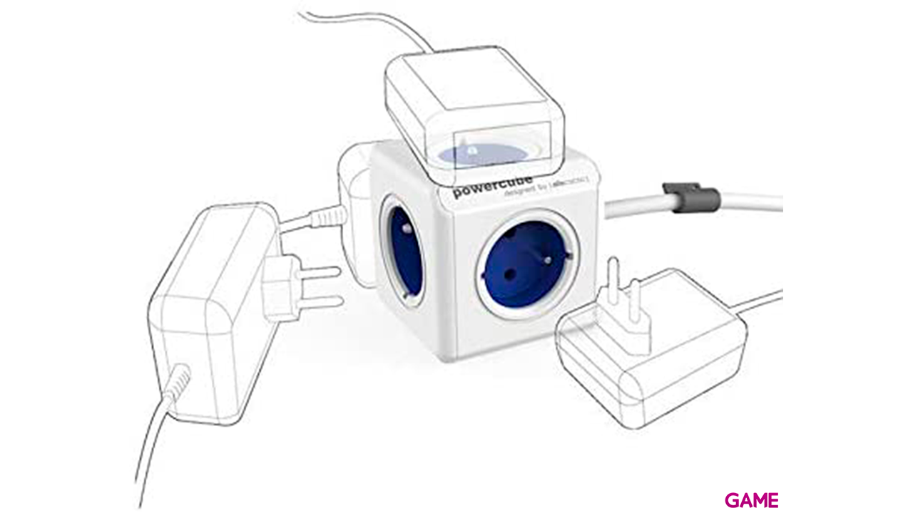 Power Cube 1300BL/DEEXPC base múltiple 1,5 m 5 salidas AC Interior Azul-2