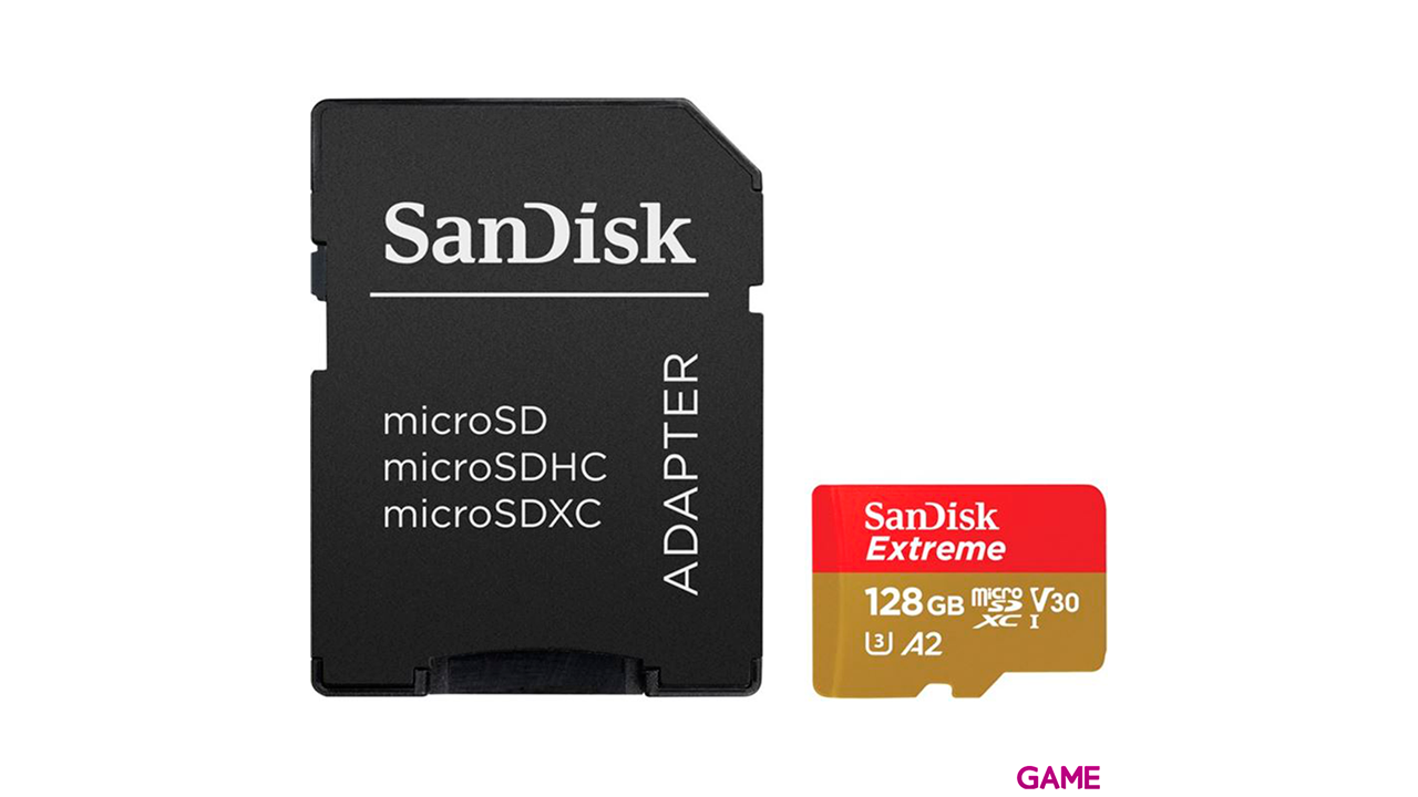 SanDisk Extreme 128GB MicroSDXC UHS-I Clase 3 - Tarjeta Memoria-0