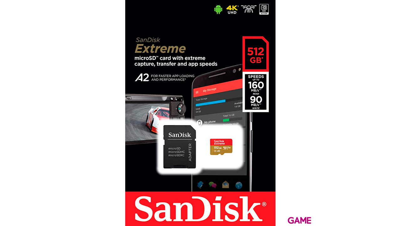 SanDisk Extreme 512GB MicroSDXC UHS-I Clase 10 - Tarjeta Memoria-4