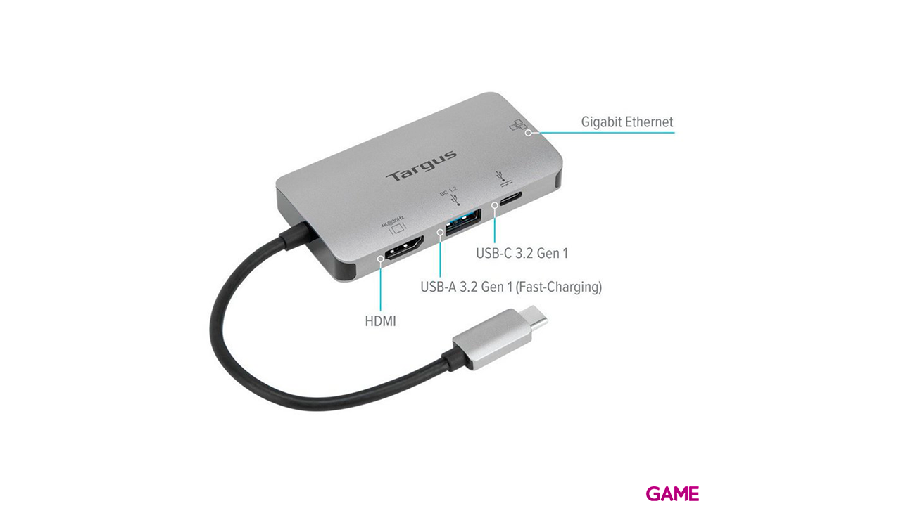 Targus DOCK418EUZ base para portátil y replicador de puertos Alámbrico USB 3.2 Gen 1 (3.1 Gen 1) Type-C Gris-0