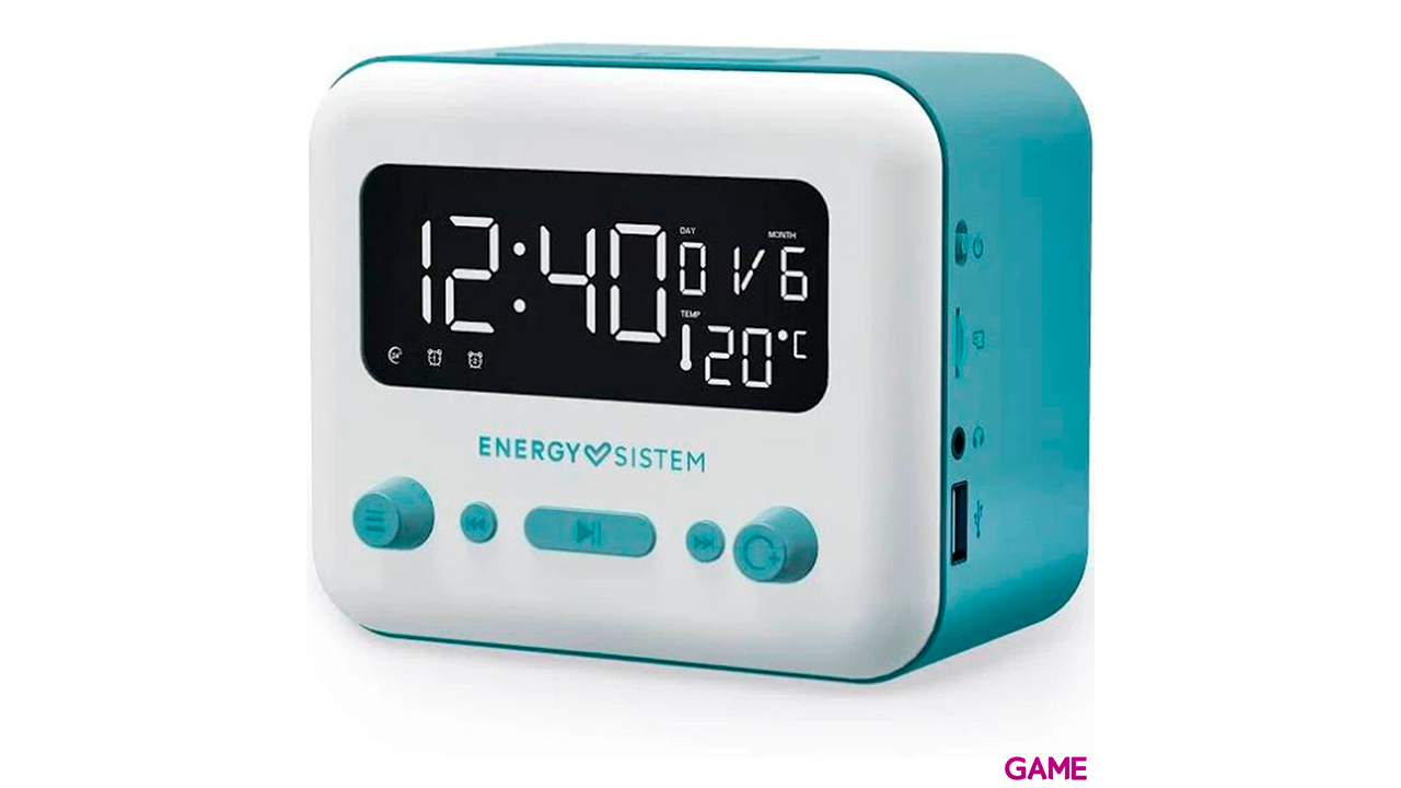 Energy Sistem Clock Speaker 2 Reloj Digital Azul, Blanco - Altavoz-1