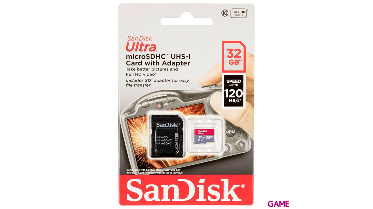 SanDisk Ultra microSD 32GB MiniSDHC UHS-I Clase 10 - Tarjeta Memoria-1