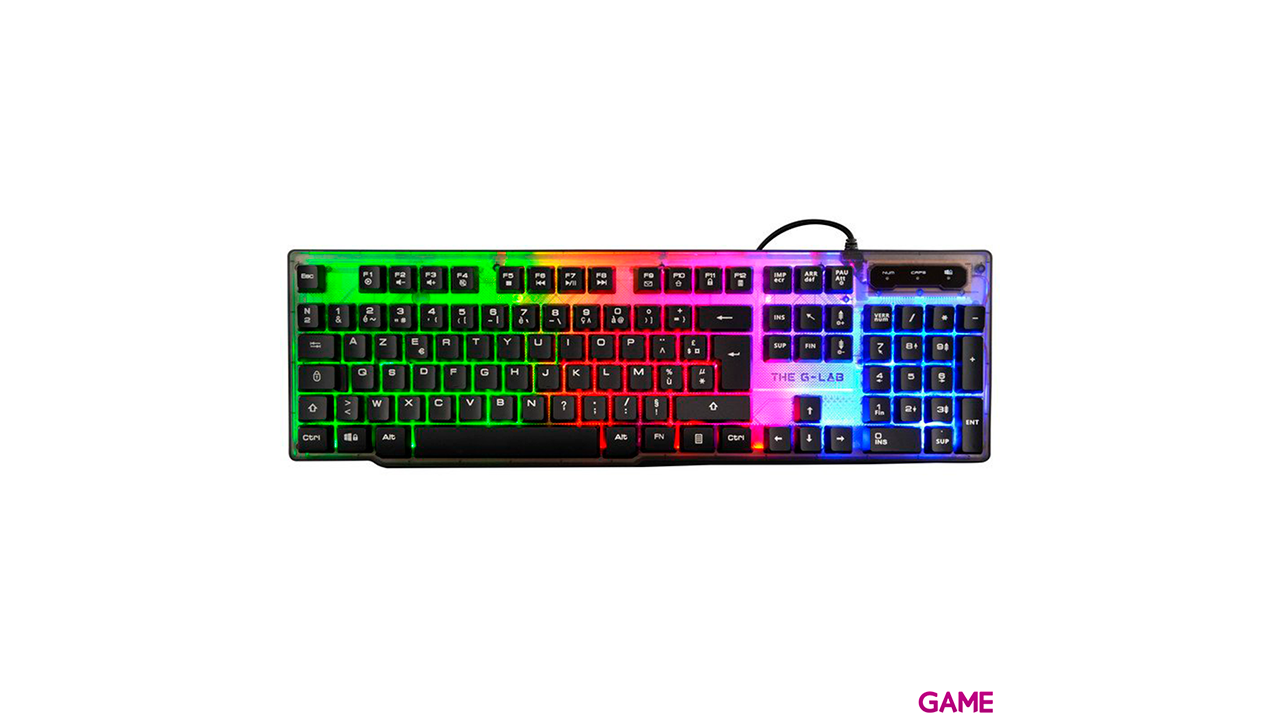 The G-Lab Keyz Neon teclado USB AZERTY Francés Negro-0