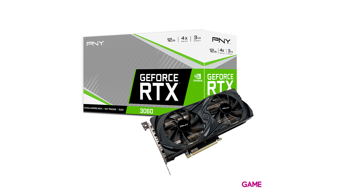 PNY GeForce RTX3060 12GB UPRISING Dual Fan Edition - Tarjeta Grafica Gaming-0
