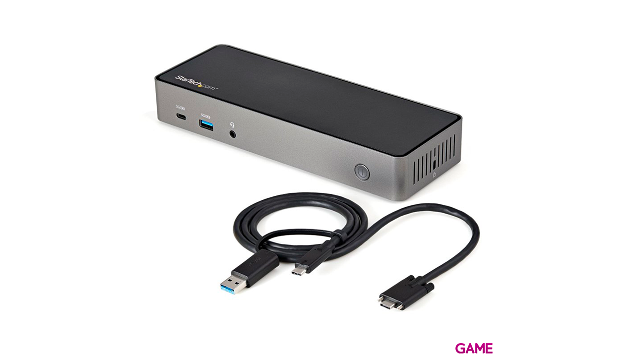 StarTech.com Dock USB-C y USB-A - Docking Station Híbrida Universal para Tres Monitores DisplayPort y HDMI 4K de 60Hz - Dock Sta-1