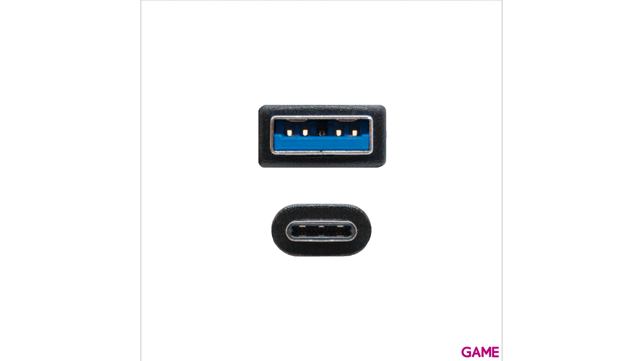 Nanocable 3.1 Gen2 10Gbps 3A, tipo USB-C/M-A/M, negro, 0.5 m-2