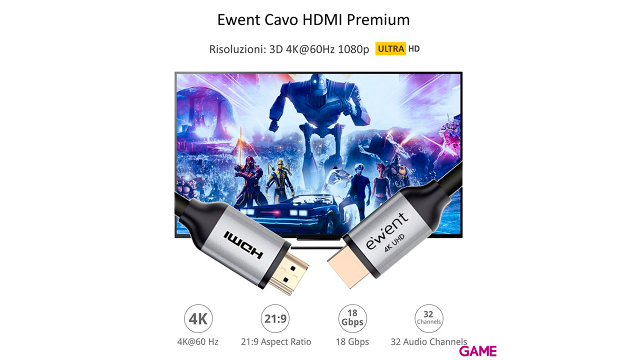 Ewent EC1347 cable HDMI 3 m HDMI tipo A (Estándar) Negro-3