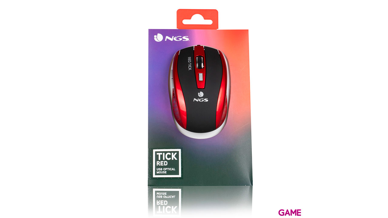 NGS Red Tick USB tipo A Optico 800DPI - Raton-5