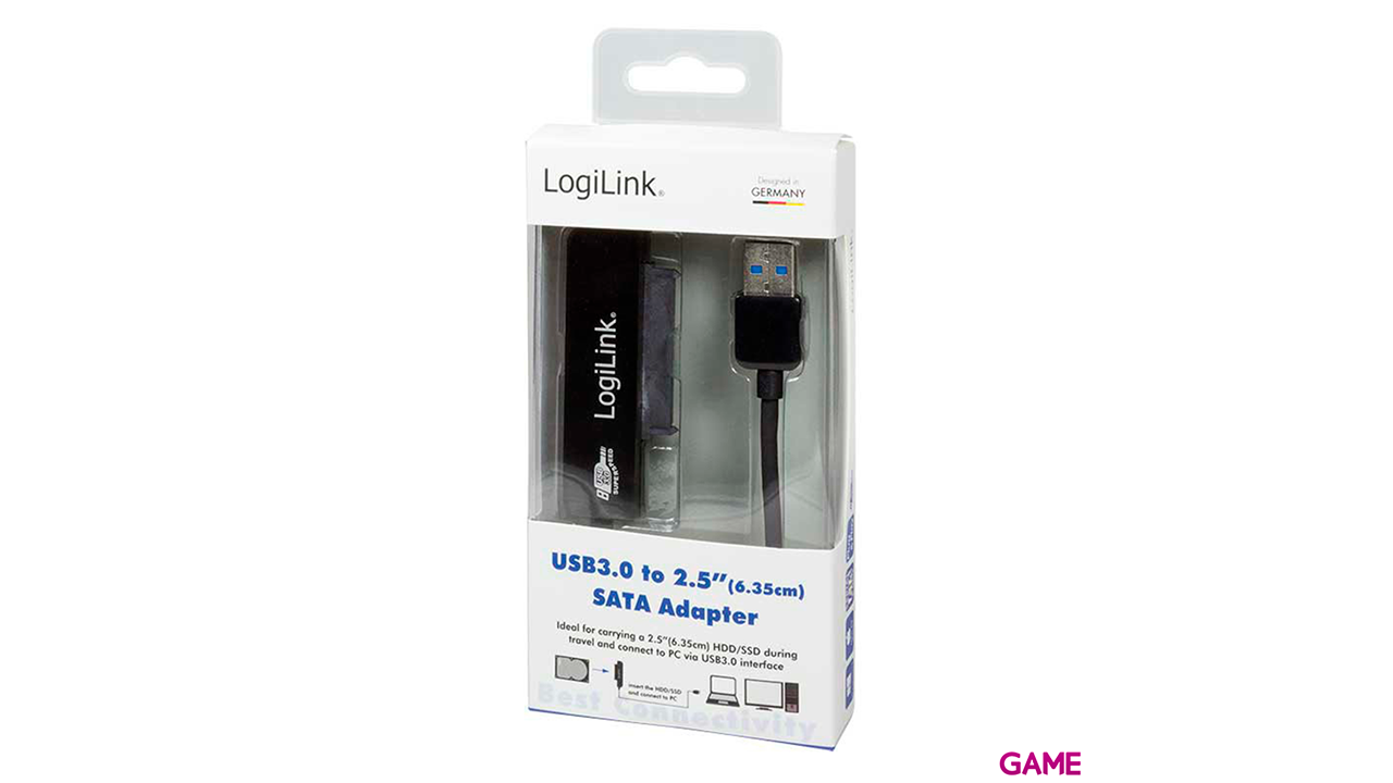 LogiLink AU0012A Gender Changer SATA USB 3.0 Negro - Adaptador-2