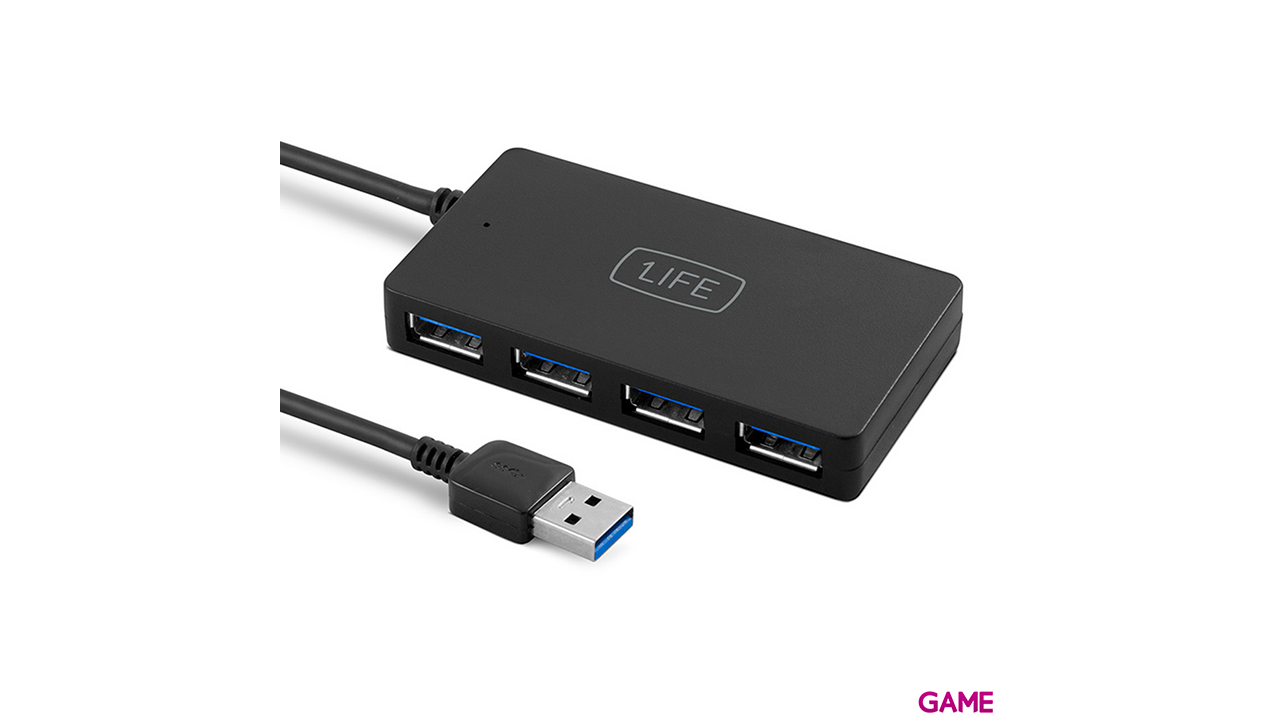 1Life usb:hub 4 5000 Mbit/s Negro-0
