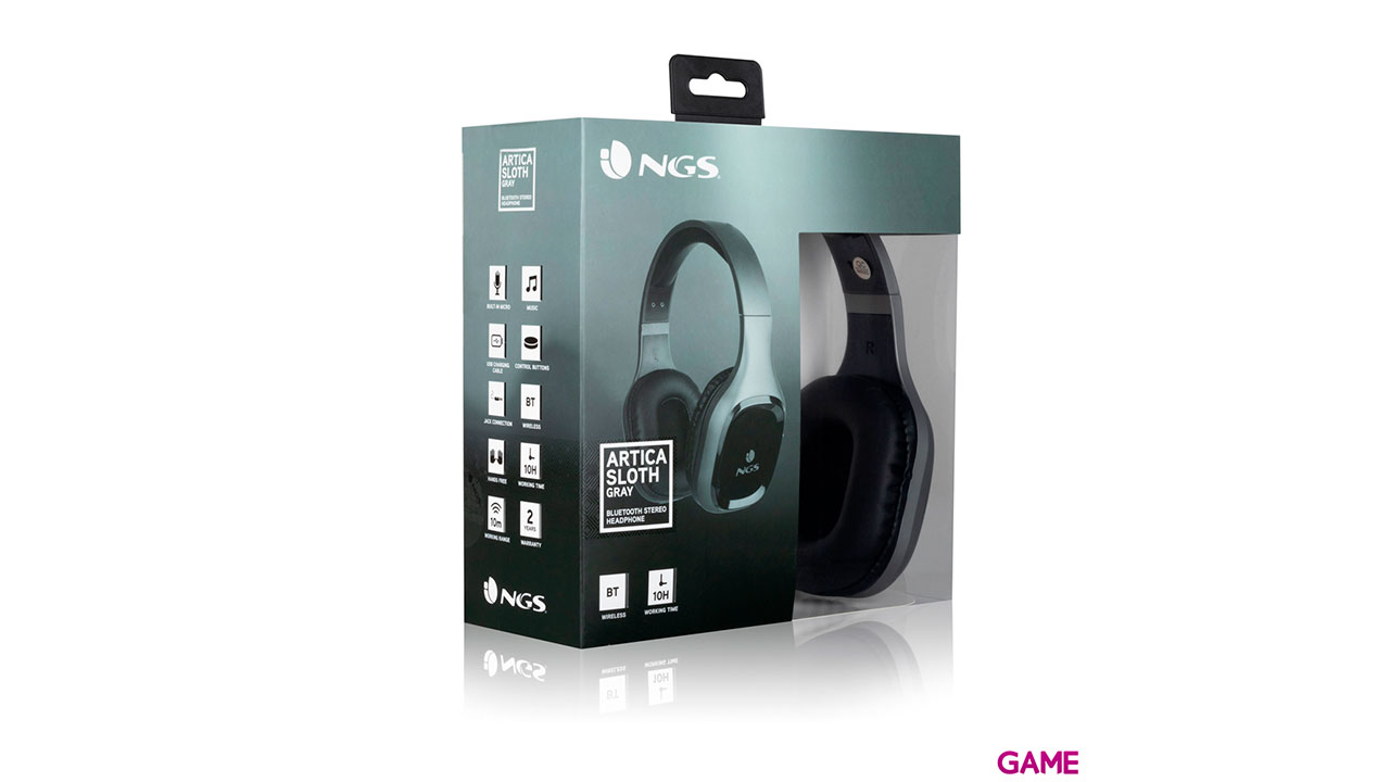 NGS Artica Sloth 3,5 mm Bluetooth Gris - Auriculares-2