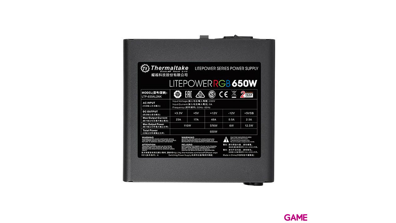 ThermalTake LitePower RGB 650W - RGB - ATX Negro - Fuente Alimentacion-2