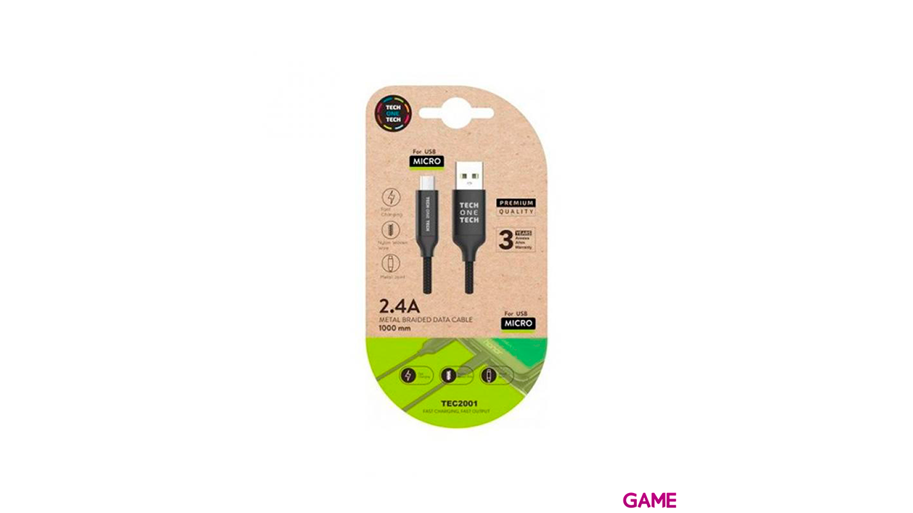 CABLE USB(A) A MICRO USB(B) TECH ONE TECH 1M NEGRO-0