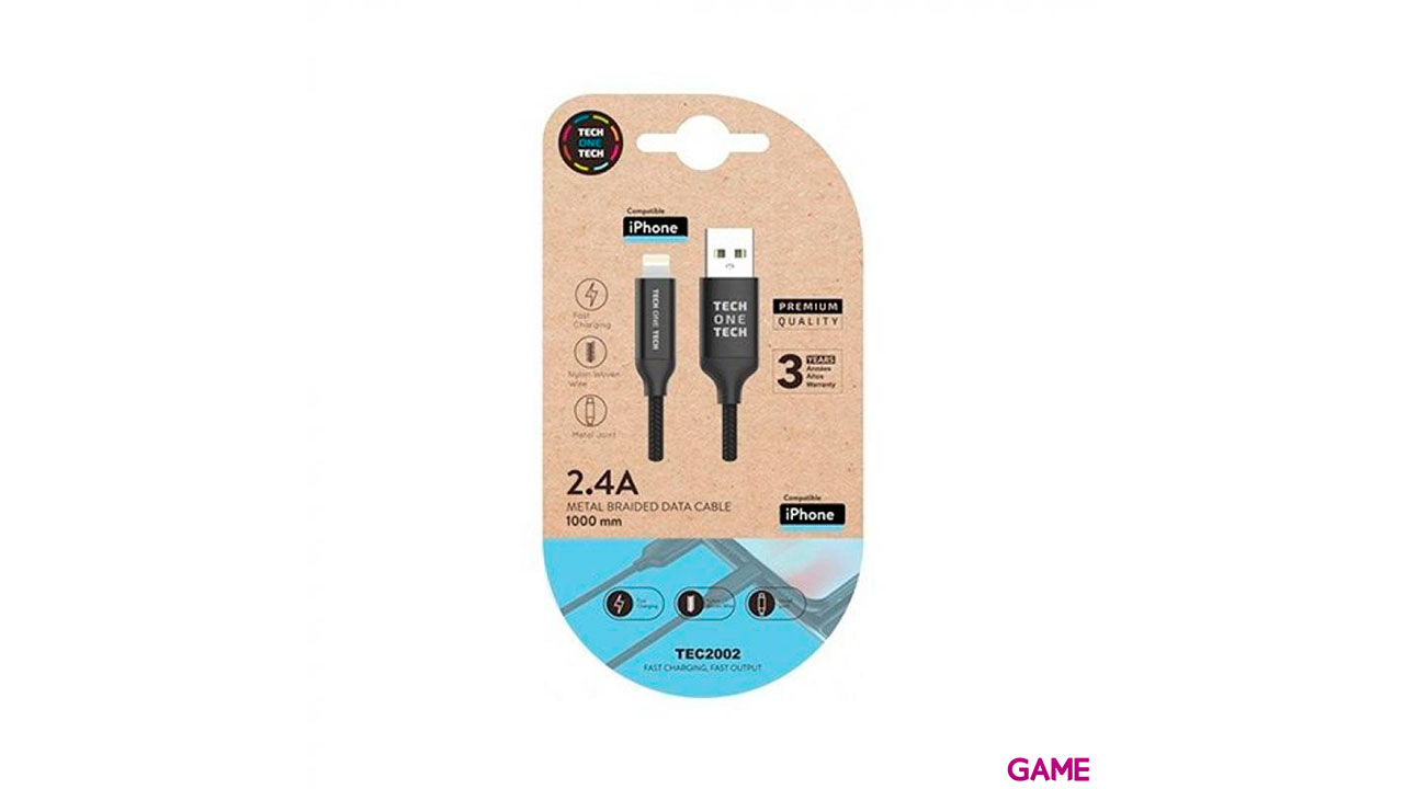 CABLE MICRO USB TECH ONE TECH PARA APPLE 1M NEGRO-0