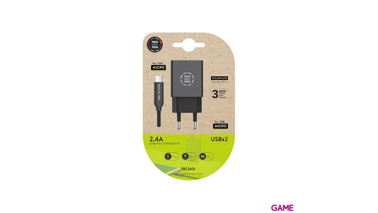 Tech One Tech Doble + Cable Micro USB - Cargador-0