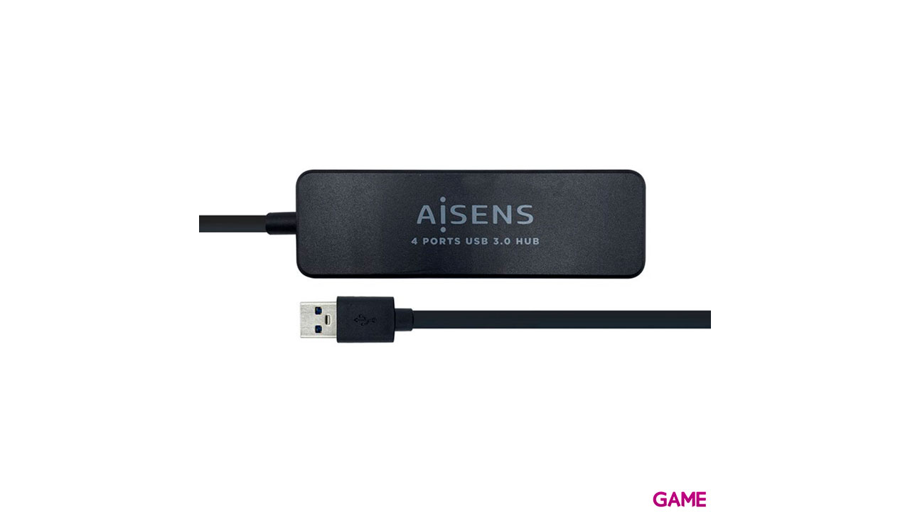 Aisens USB 3.0 Tipo A/M - 4 x Tipo A/H Negro 30 cm - Hub USB-2
