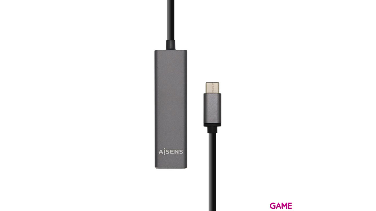 Aisens Hub USB 3.1 USB-C, USB-C/M - 4 x Tipo A/H, Gris, 15 cm - Hub USB-1
