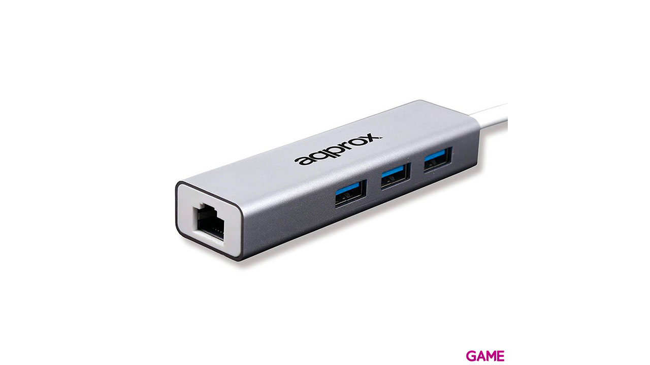 Approx APPC07GHUB hub de interfaz USB 3.2 Gen 1 (3.1 Gen 1) Type-A 5000 Mbit/s Gris-0