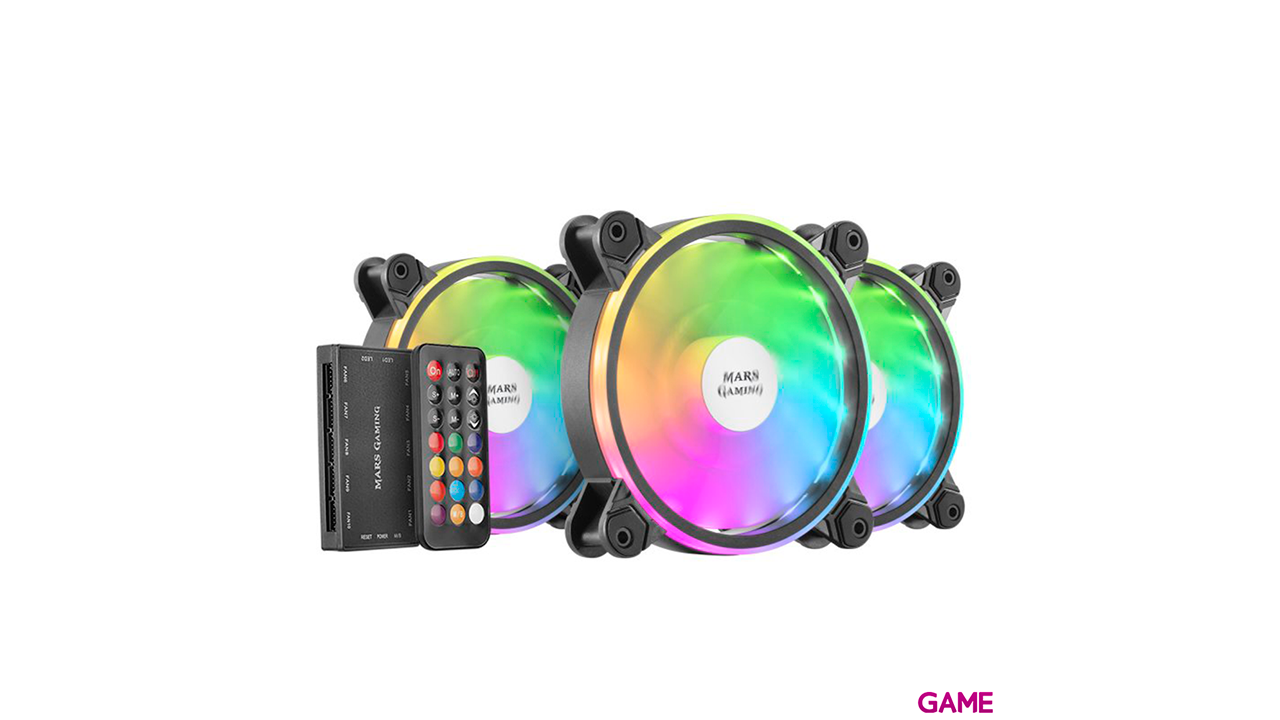 Mars Gaming MFXKIT 12cm Negro 3 piezas - Ventilador Caja-1