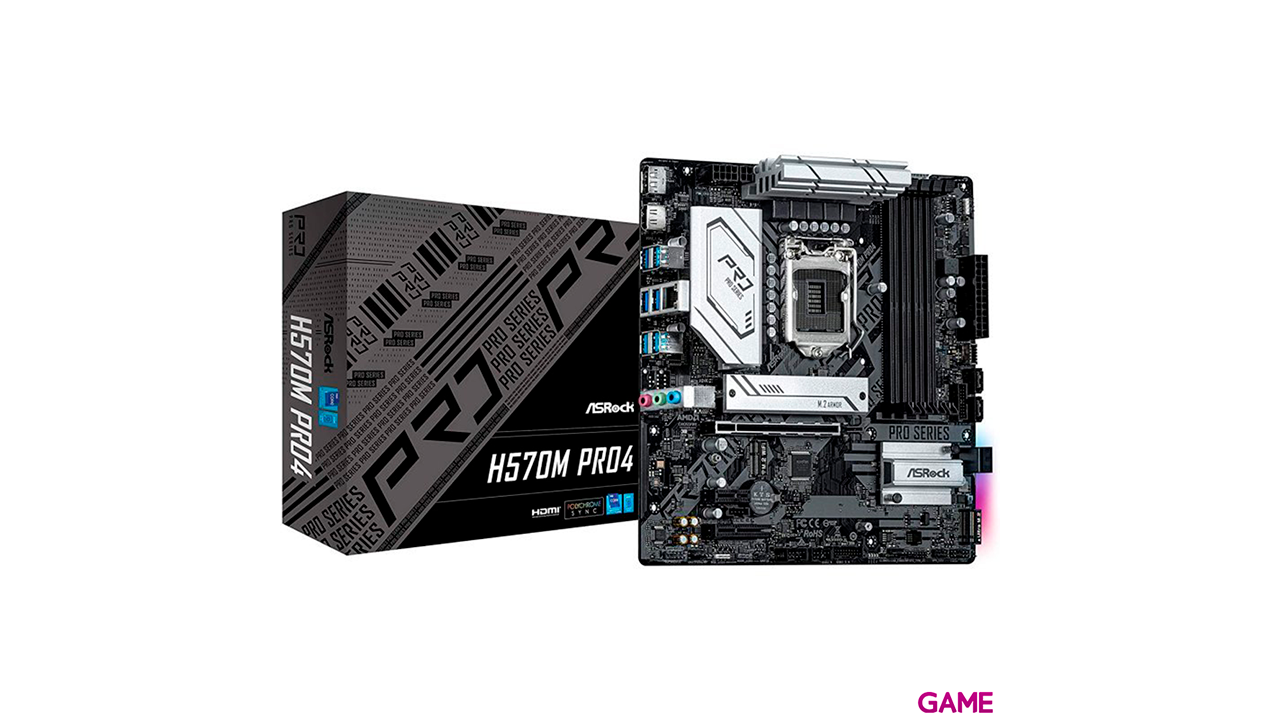 Asrock H570M Pro4 Intel H570 LGA 1200 micro ATX - Placa Base-1