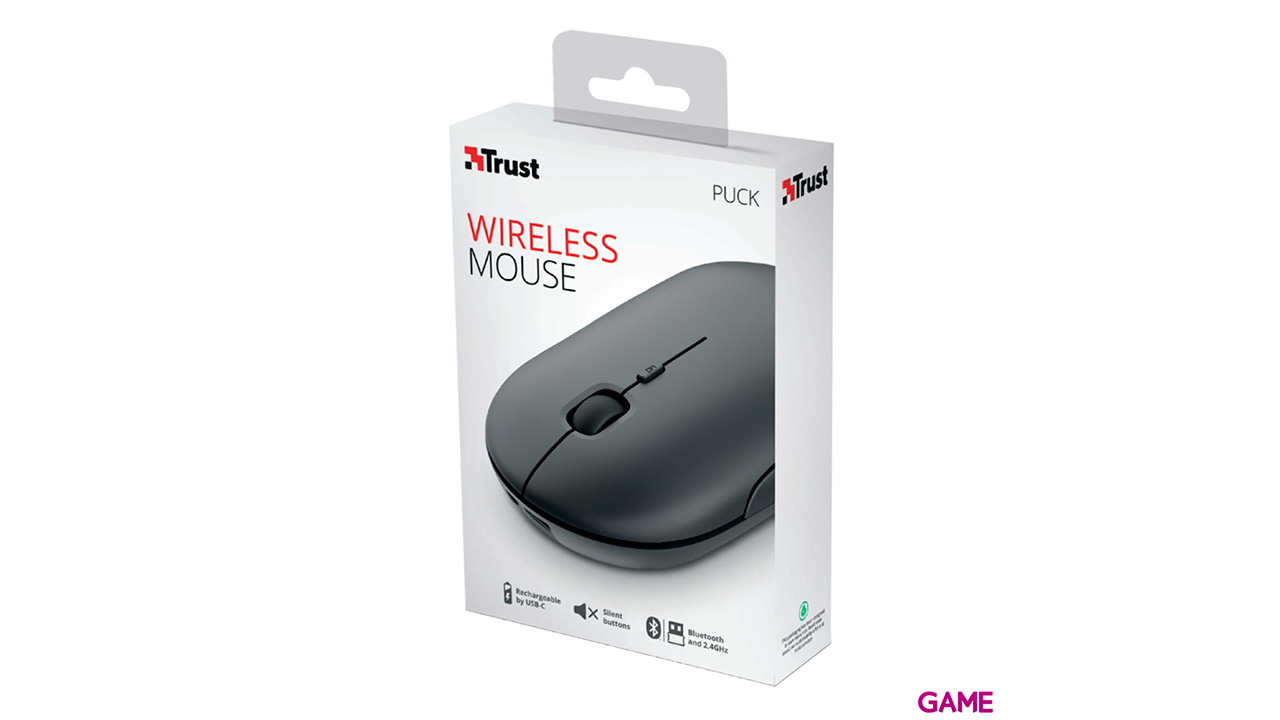 Trust Puck ratón Ambidextro RF inalámbrica + Bluetooth Óptico 1600 DPI-4