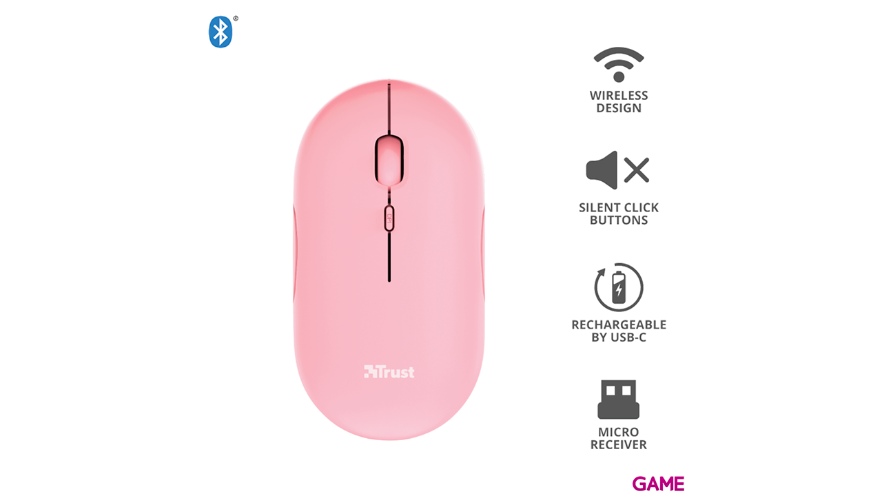 Trust Puck Bluetooth Óptico 1600DPI - Raton-8