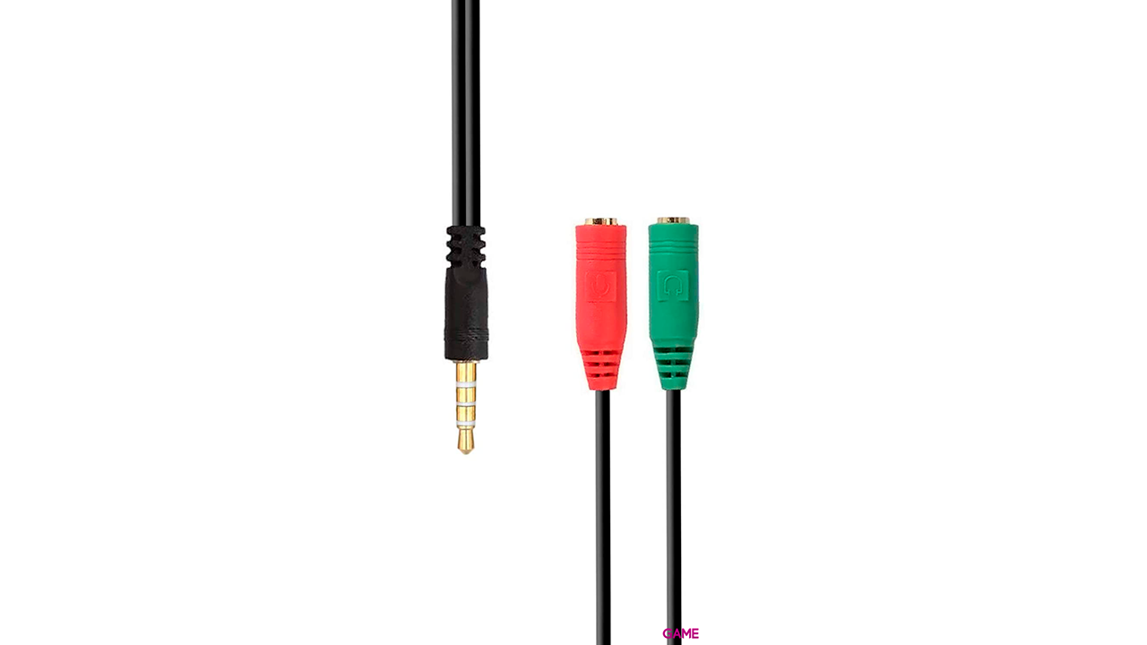 Aisens Audio Jacj 3.5 4Pines/M-2XJack 3.5 3Pines/H Negro 20cm - Cable Adaptador-0