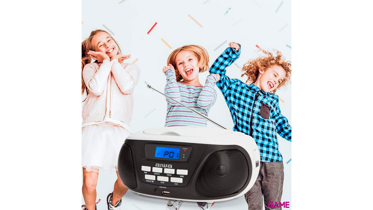 Aiwa Boombox BBTU-300BW - Bluetooth CD USB MP3 - Radio CD-5