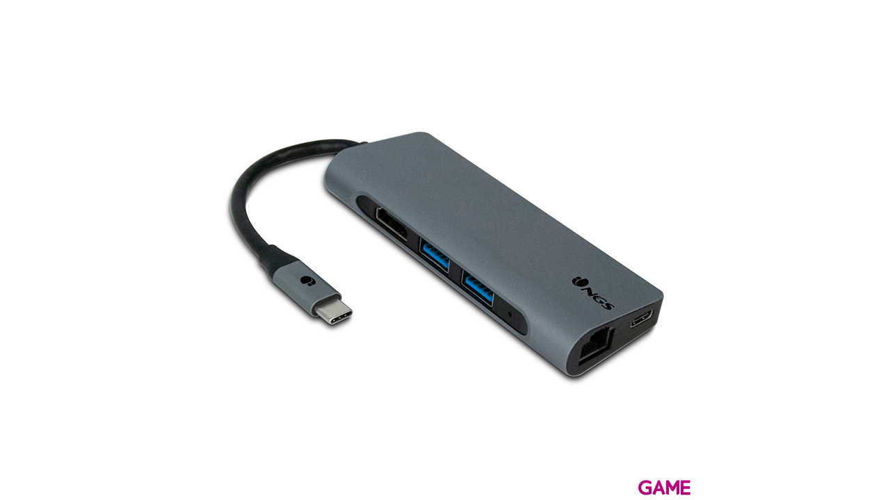 NGS WONDERDOCK7 USB 2.0 Type-C 480 Mbit/s Negro, Gris-2