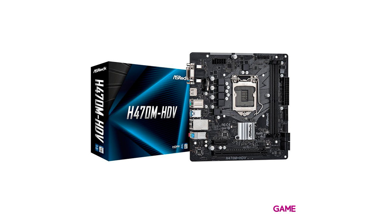 Asrock H470M-HDV LGA 1200 - Socket H5 - micro ATX - Placa Base-3