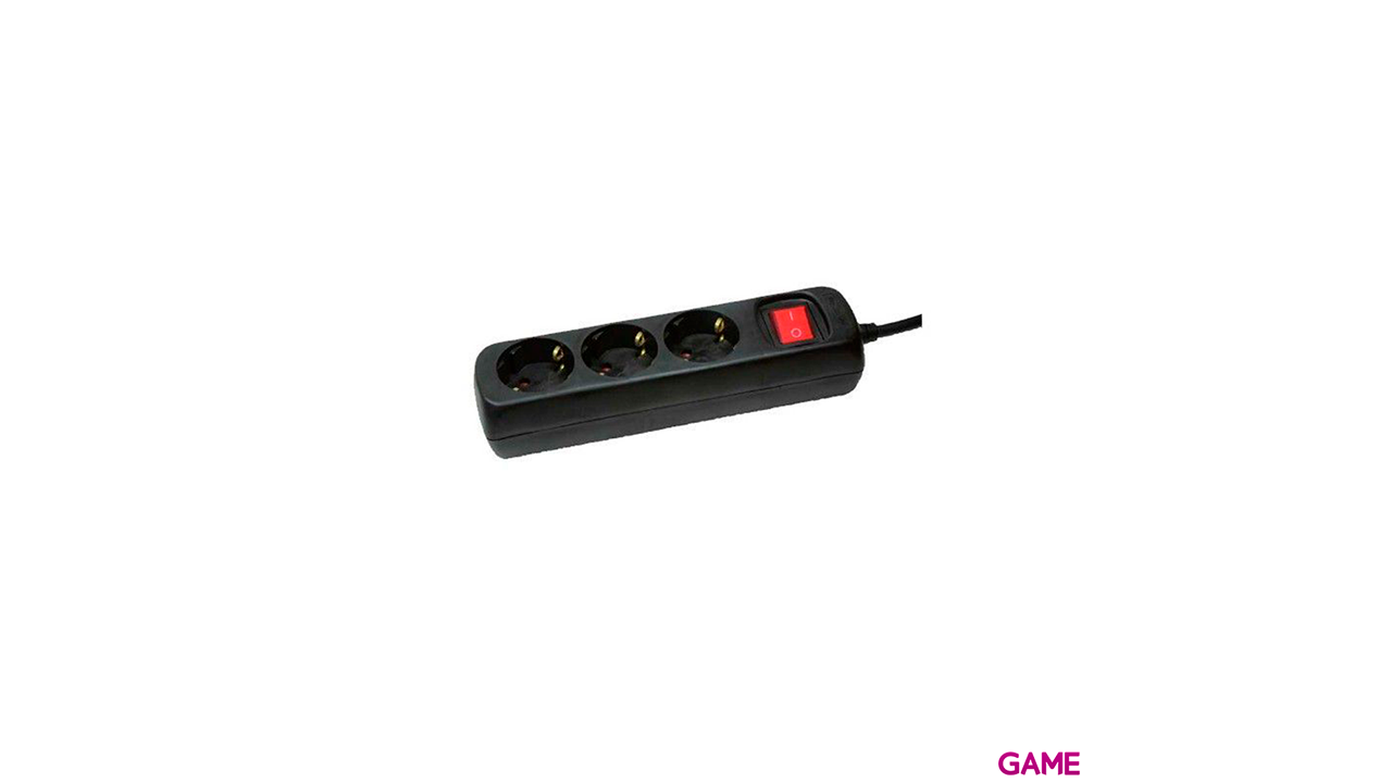 REGLETA 3 TOMAS CON INTERRUPTOR 14M LOGILINK NEGR-0