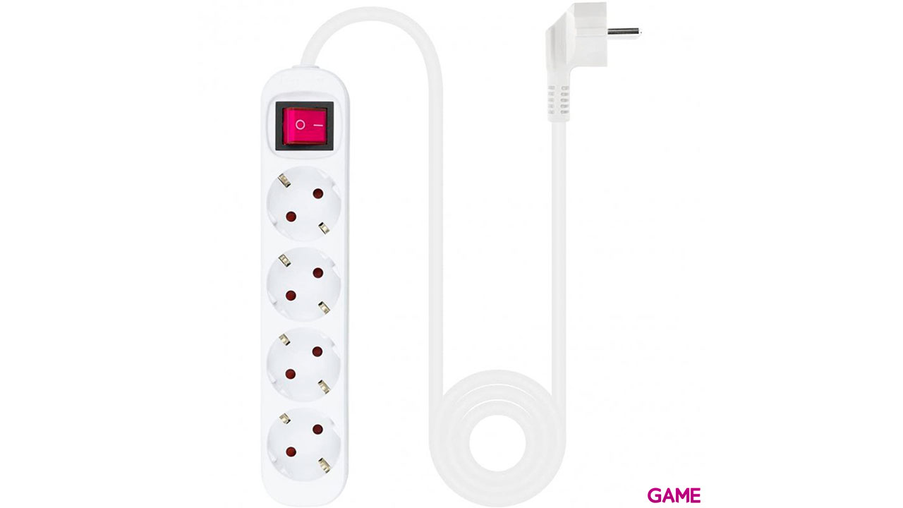 Nanocable 4 tomas - 1.4m Blanco - Regleta-2