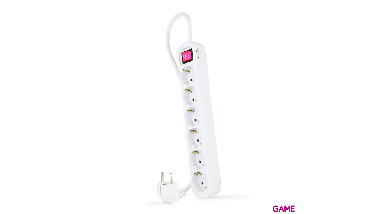 Nanocable 6 Enchufes 1.4m - Interruptor - Blanco - Regleta-1