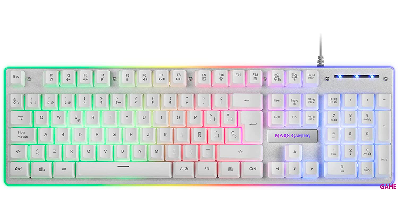 Mars Gaming MCPXWES Teclado+Ratón+Alfombrilla Blanco - Combo-2