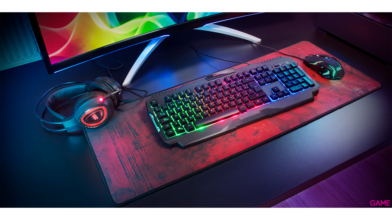 Mars Gaming MCPRGB2 Teclado USB Ratón Alfombrilla y Cascos - Combo-2