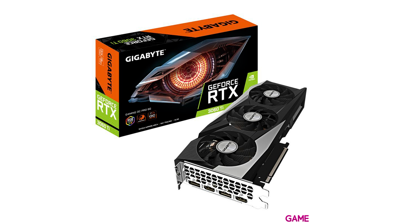 Gigabyte GeForce RTX 3060 Ti Gaming OC Pro 8G (rev. 3.0) 8GB GDDR6 - Tarjeta Grafica Gaming-1