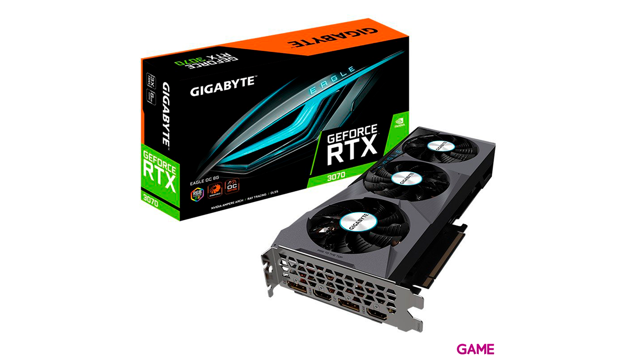 Gigabyte GeForce RTX 3070 EAGLE OC 8G (rev. 2.0) 8GB GDDR6 - Tarjeta Grafica Gaming-0