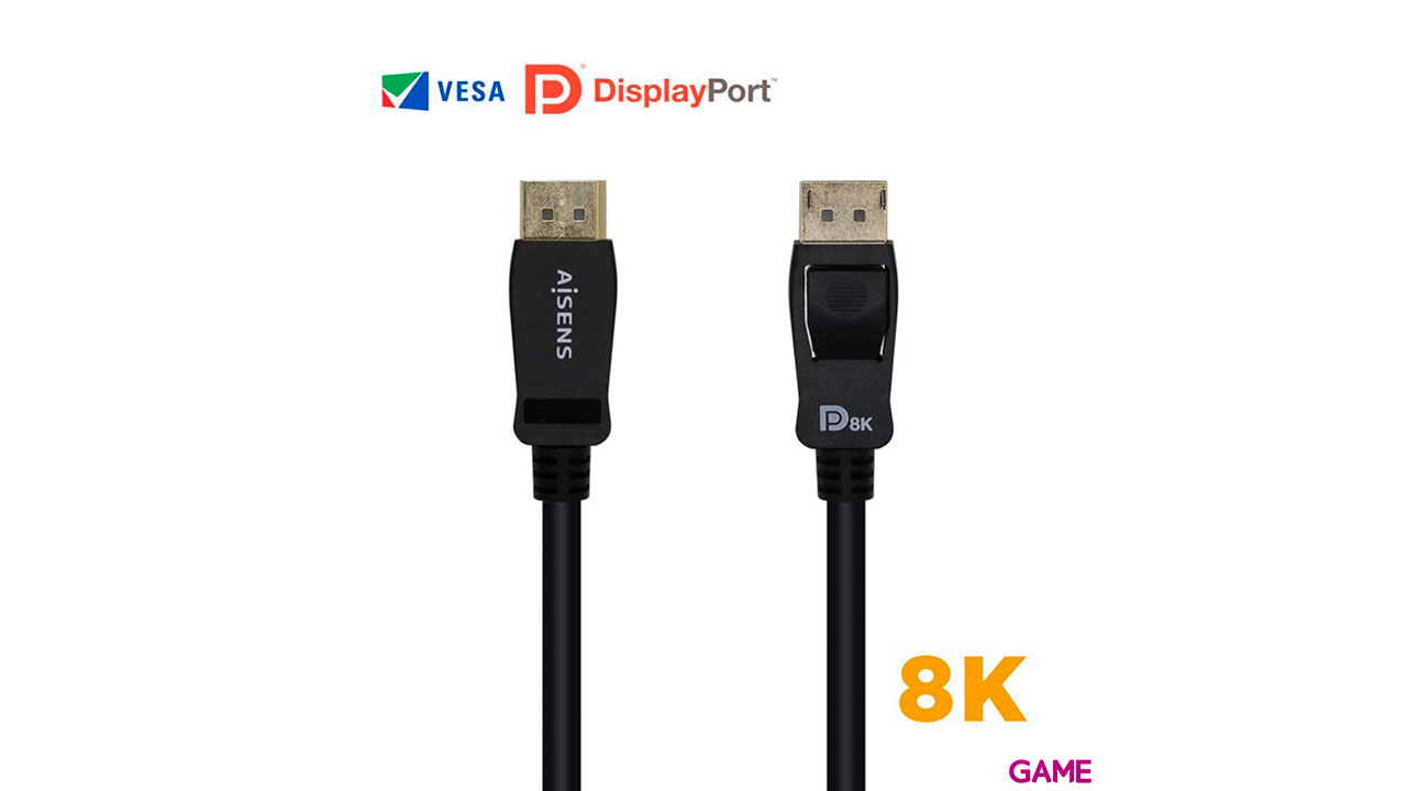 Aisens Displayport 2m V1.4 8k@60hz - DP-M-DP-M - Negro - Cable Video-1