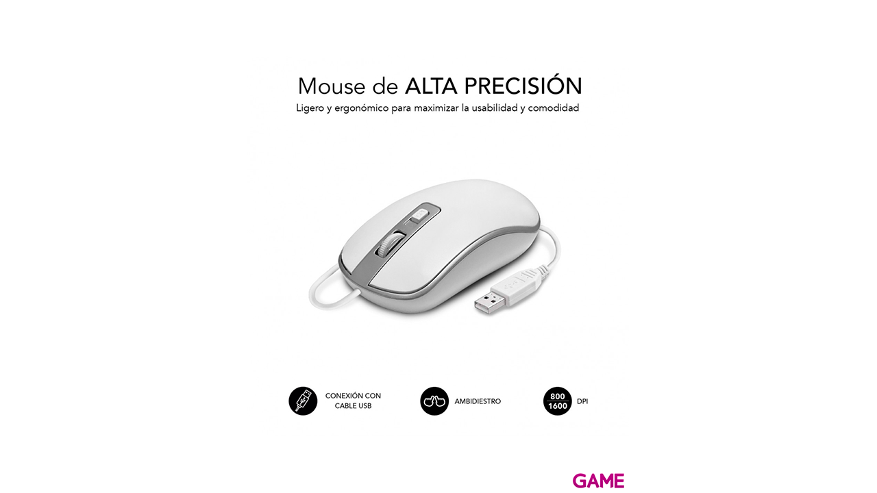 Subblim Teclado + Raton Ergonómico USB Plano Silencioso Plateado Blanco - Combo-1