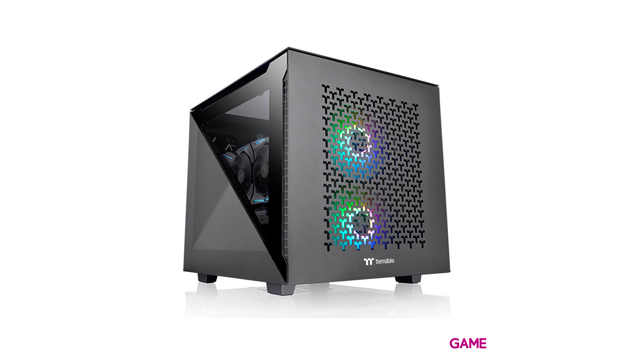 ThermalTake Divider 200 TG Air Torre MicroATX Negra - Caja Ordenador-0