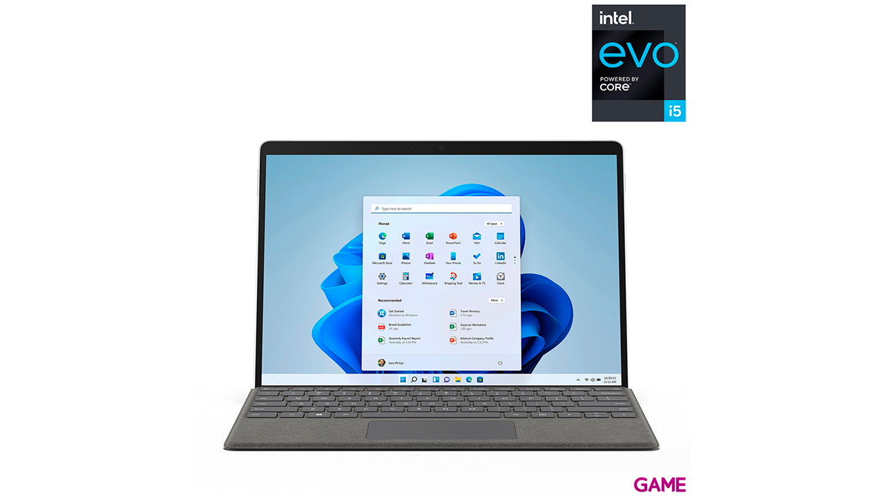 Microsoft Surface Pro8 i5-1135G7 - 16GB - 256GB SSD - W10 Pro - Ordenador Portatil-1