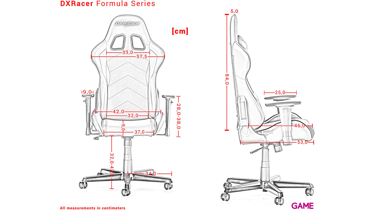 DxRacer Serie Formula Negro Rosa - Silla Gaming-4