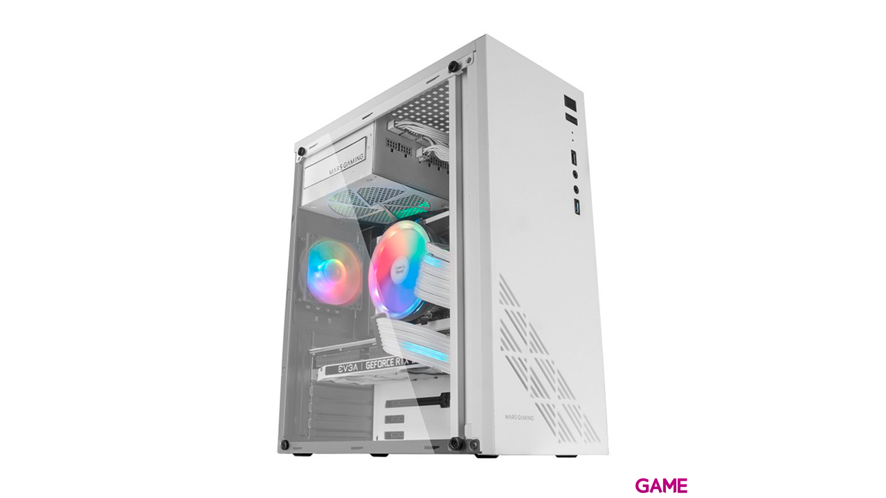 Mars Gaming MC100W ATX FRGB Convect-Cool Blanco - Caja Ordenador-2
