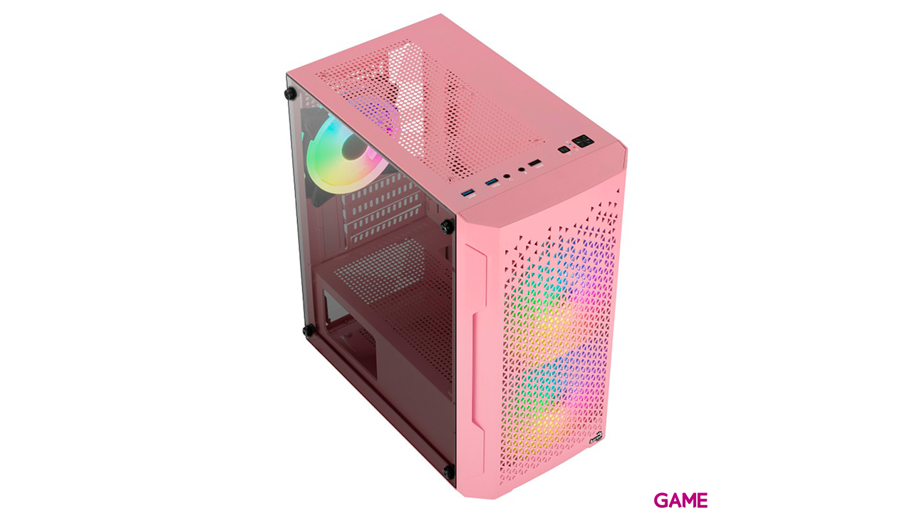 Aerocool Trinity Mini V3 Micro ATX Cristal Templado RGB Rosa - Caja Ordenador-4