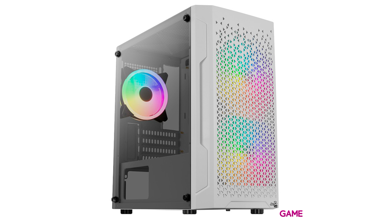 Aerocool Trinity Mini V3 Micro ATX Cristal Templado RGB Blanco - Caja Ordenador-0