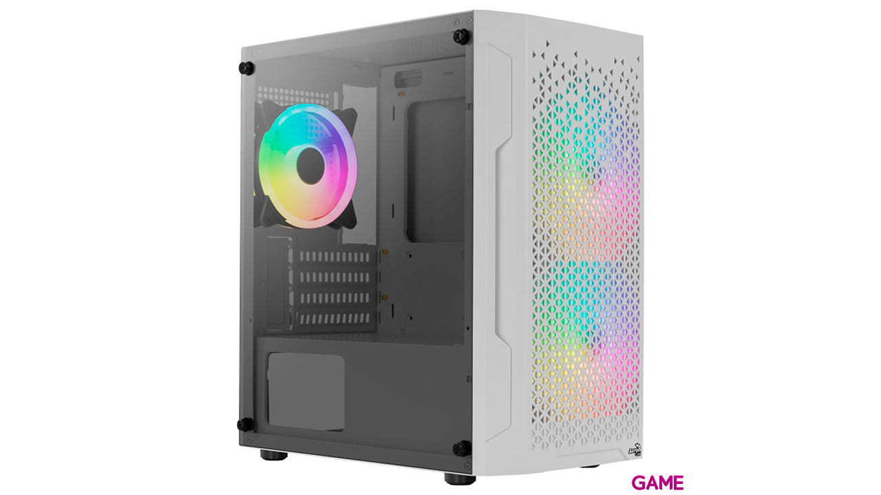 Aerocool Trinity Mini V3 Micro ATX Cristal Templado RGB Blanco - Caja Ordenador-1