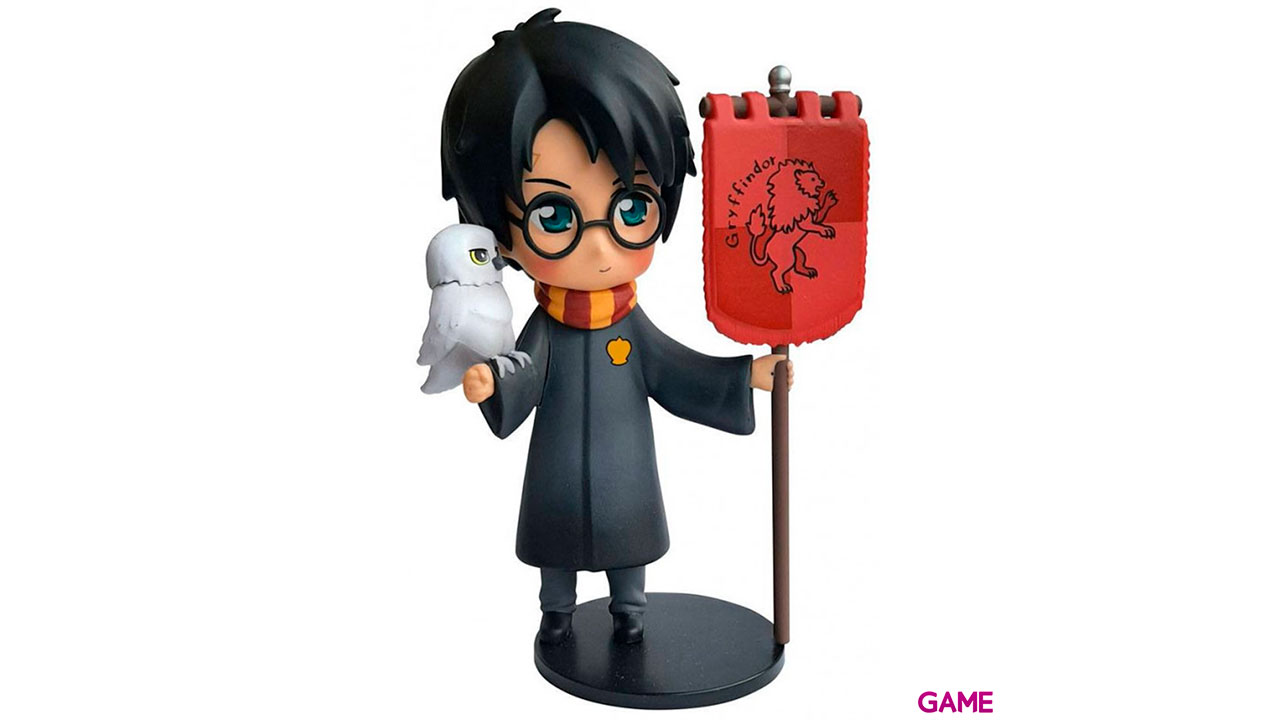 Figura Harry Potter con estandarte y Buho Hedwig de 15 cm-0