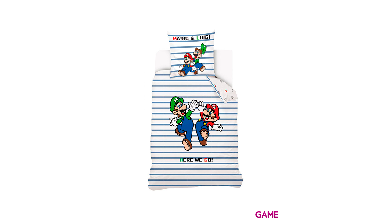 Funda nordica Premium Mario y Luigi Super Mario cama 90 algodon-0