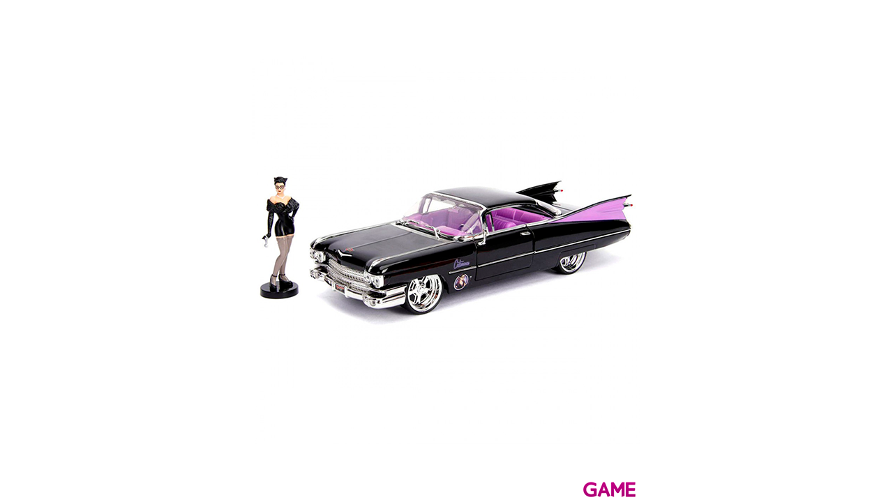 Set figura + coche metal Cadillac Coupe Deville 1959 Catwoman DC Comics-0