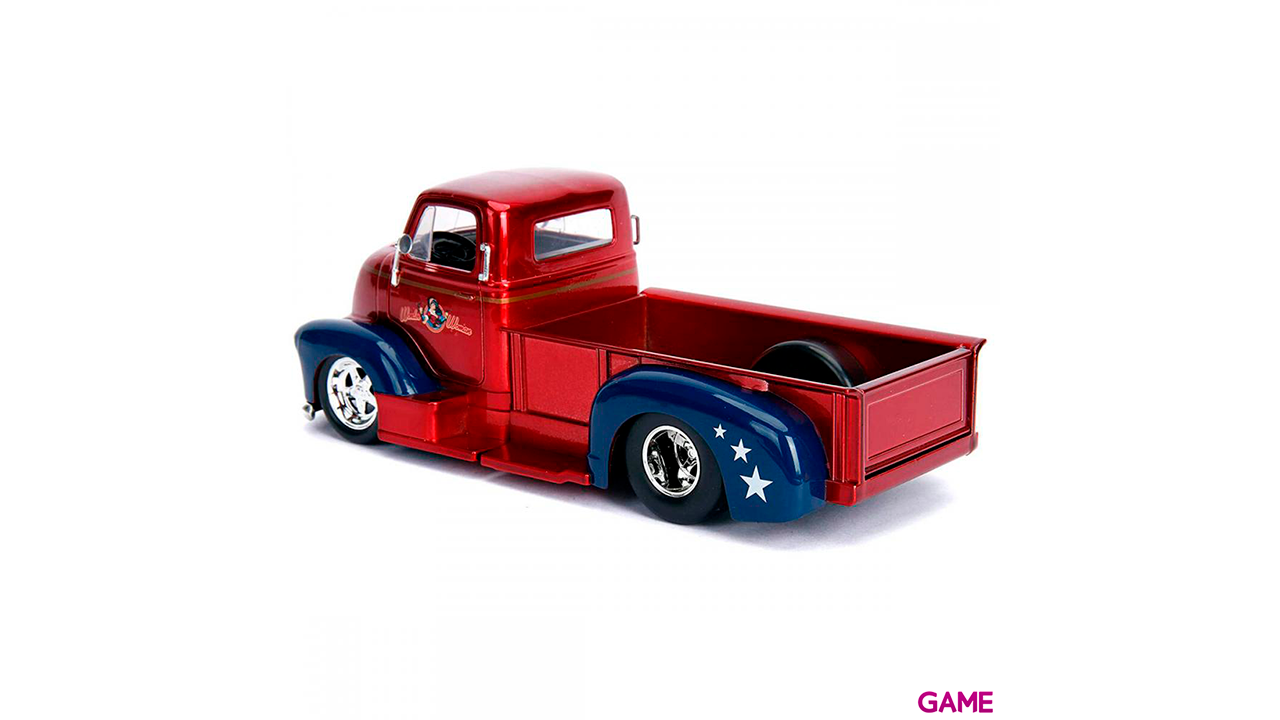 Set figura + coche metal Chevy Coe Pickup 1952 Wonder Woman DC Comics-1